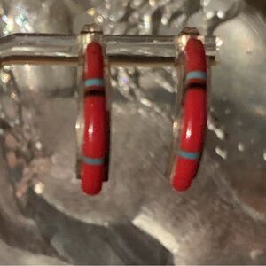 Multi Stone Channel Inlay Post Earrings
